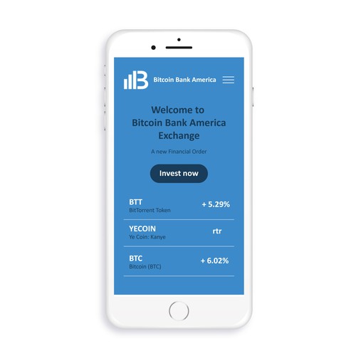 BITCOIN BANK AMERICA APP Design réalisé par Alexandra Miracle