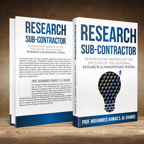 Book Cover Design Suitable for innovation and Research Diseño de studio02