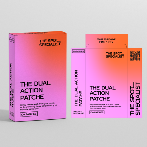 Pimple Patch PACKAGING to appeal to FEMALE BEAUTY user Design by LouLeullieux
