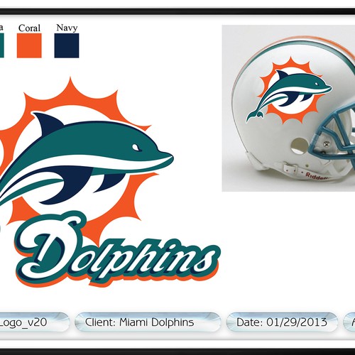 99designs community contest: Help the Miami Dolphins NFL team re-design its logo! Design réalisé par Blandfords