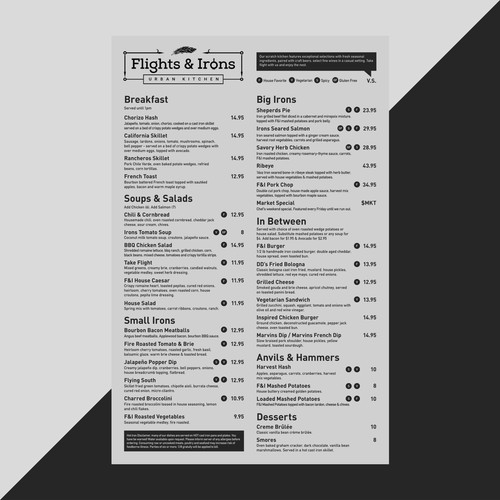 Refresh Menu Design for Local Wood Fired Kitchen Design by Fargo Ajans