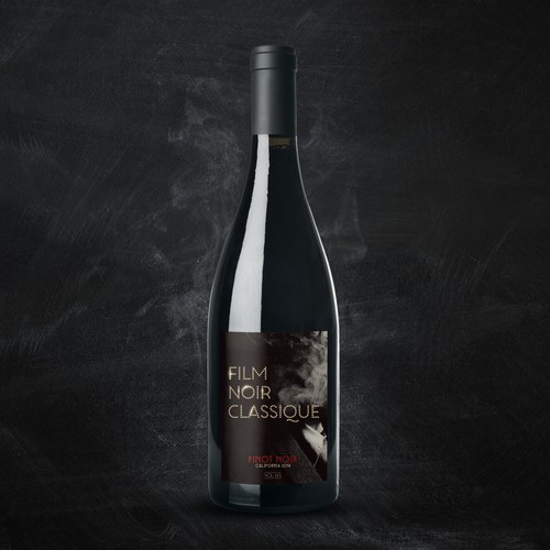 Movie Themed Wine Label - Film Noir Classique Design by grafosi