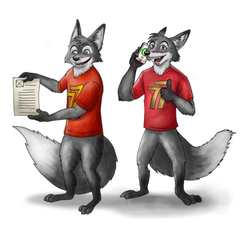 "silver fox 77" (cartoon/comic style) for our new website Design by Heyjuly