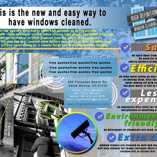 postcard or flyer for High Definition Window Cleaning Design por kYp