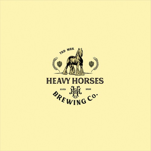 Vintage horse logo for a local brewery デザイン by F.canarin