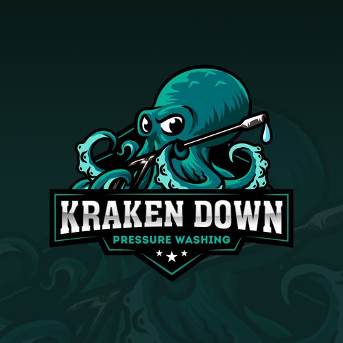 I need a powerful design for Kraken down pressure washing. Design by Elleve