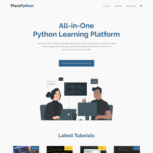 Educational and mentoring platform about the Python programming language Design von mizan3950