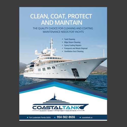 Yacht Maintenance Service Company needs a sleek advertisement