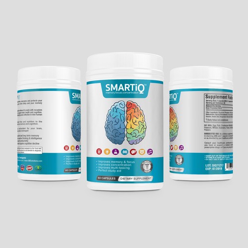 Brain Supplement Label Design Diseño de DesignSBS