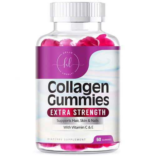 Hello Lovely needs a Collagen Gummies product label Design by agooshe