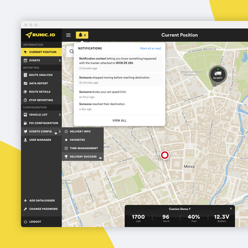 Runic.io GPS tracking web application refactoring Design by AdelM_