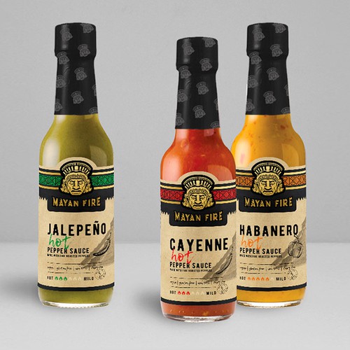 Design di Mayan Fire Hot Sauce di Iva Tan