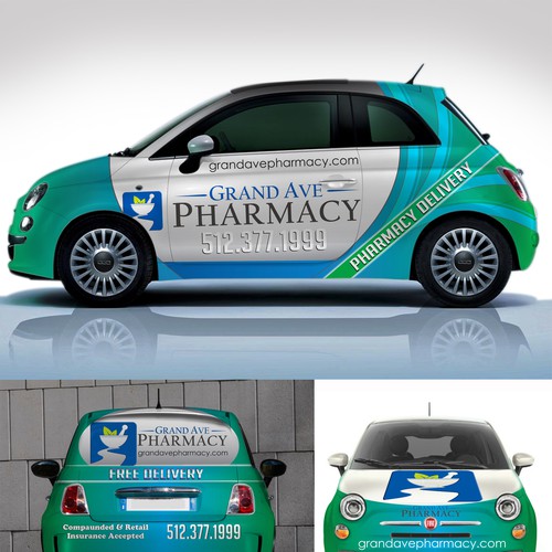 Pharmacy delivery car full wrap design Signage contest