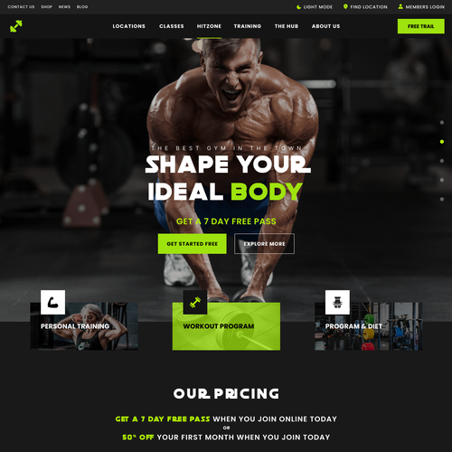 Design homepage and location page for Gym website Design by Mohammad Kashif