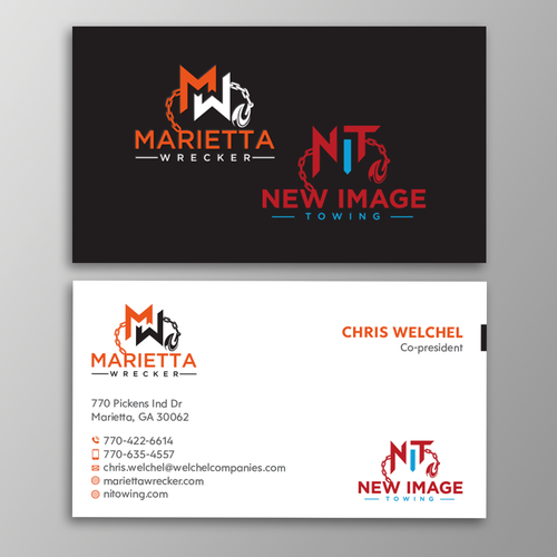 Powerful business card for large towing enterprise Design by Design sp