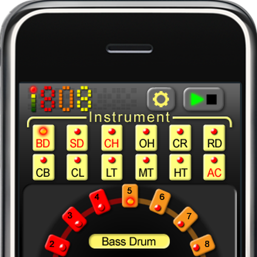 iPhone music app - single screen and icon design Design por Sotiris