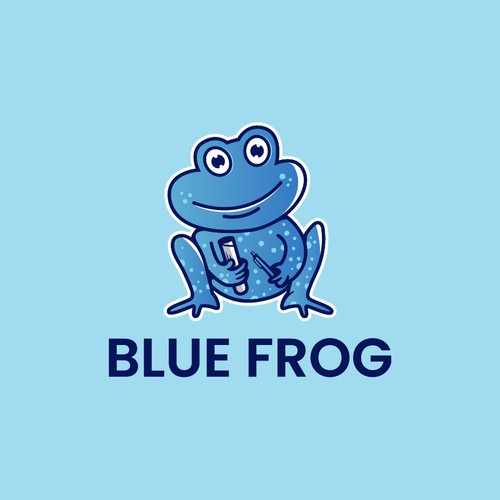 Blue Frog Logo Design by Graph Guru