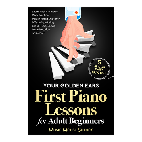 Design a stunning cover for a beginners adult piano book Design by AleMiglio