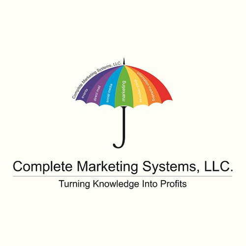 New Brand Dev Umbrella Concept to illustrate Info Marketing Logo