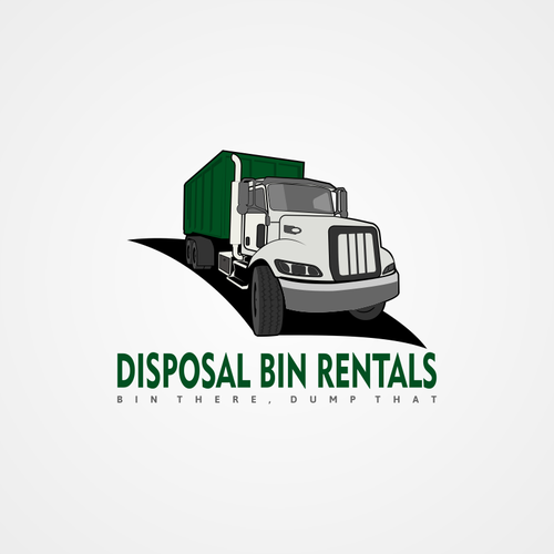 Cartoon-Style Truck Logo Design For Roll off Disposal Bin Rental ...