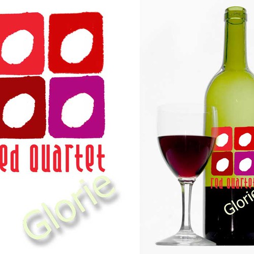 Glorie "Red Quartet" Wine Label Design デザイン by delavie
