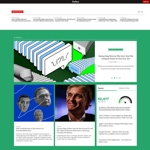 Designs | Redesign Forbes.com Homepage and Story Page | Web page design ...