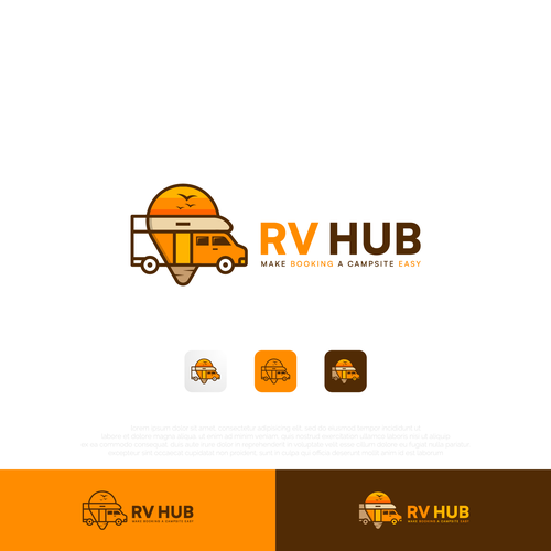 RV Hub, a campsite booking company Design by MrBaba