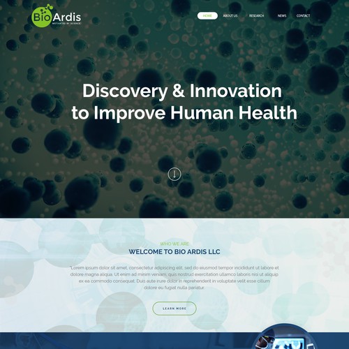 Vibrant website design for biotech Design by RHD™
