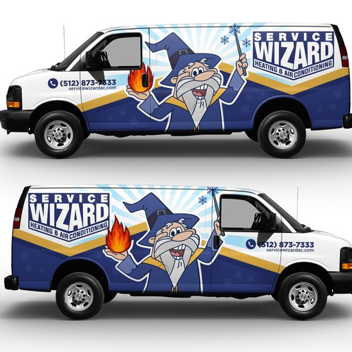 HVAC Service Van Wrap Design Design by Kiky Rizki