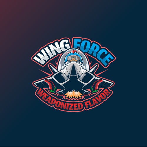 Create a fun logo for a chicken wing concept! Wing Force - Weaponized Flavor Design by TamaCidé