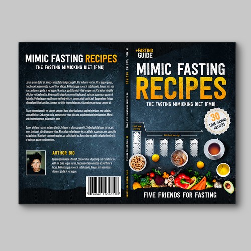 Design a fancy cover+basic layout for an e-book-based recipe book for the new fasting technique FMD Réalisé par 3dicon