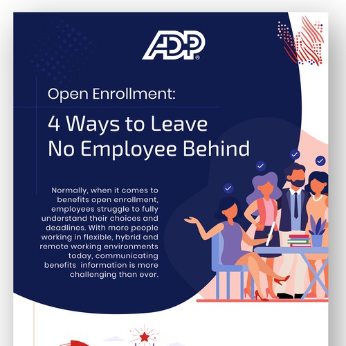 Design an infographic for ADP providing advice on communicating benefits open enrollment Design by Mohyminul