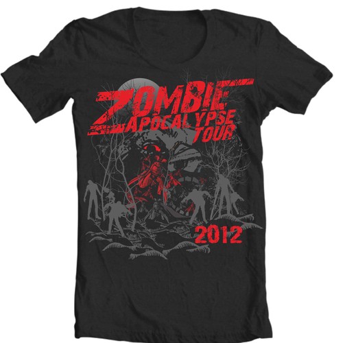 Zombie Apocalypse Tour T-Shirt for The News Junkie  Design by TreeCreative