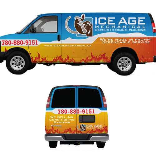 Vehicle signage for Ice Age Mechanical Diseño de Priyo