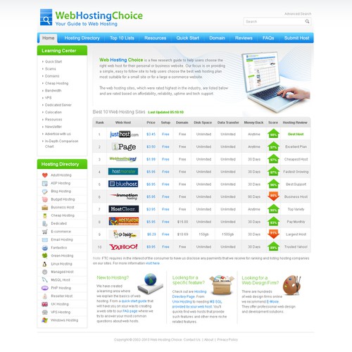 Redesign WebHostingChoice.com Design by anandkumar