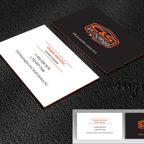 We are an asphalt paving company  card with character, style, stands out from everyone nothing bland no white ,add stuff Diseño de SUJAN SARDER