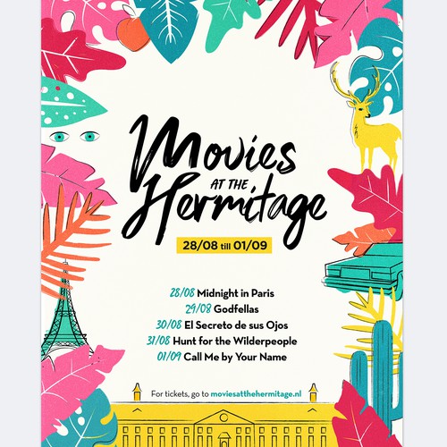 Fun, colorful and laid-back poster for outdoor film festival in historical Amsterdam Design por JGD_Design