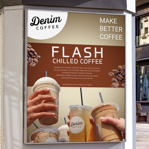 Design a poster to help us introduce flash chilled coffee! Design by Creativity symbol