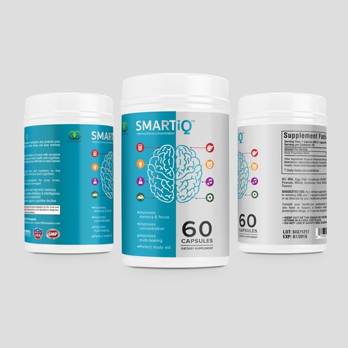 Brain Supplement Label Design Design réalisé par DesignSBS