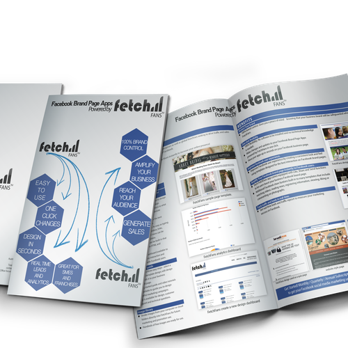 Create the next brochure design for social media SaaS brochure デザイン by stoodio.id
