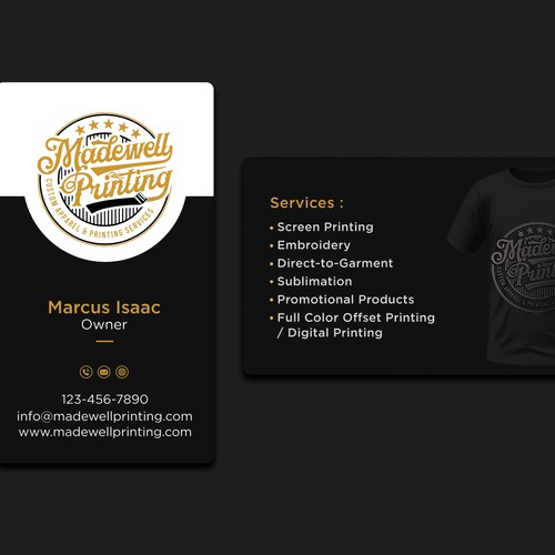 Business Card for a Custom Clothing/Product Business Design by Rskylight