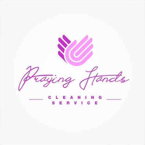 Logo with Praying hands as the symbol and the business name