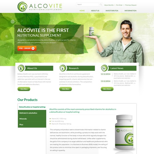 Create a Stunning Homepage for Vitamin Supplement - Guaranteed Award!-ontwerp door Ananya Roy