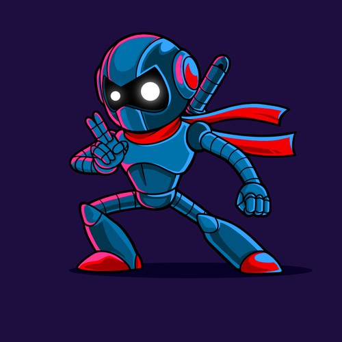 Design Gaming company needs a ninja-robot mascot! por r4pro