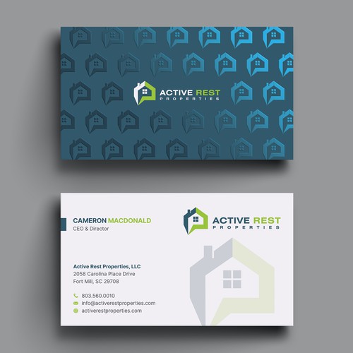 Modern Business Cards for Active Rest Properties Design by Hasanssin