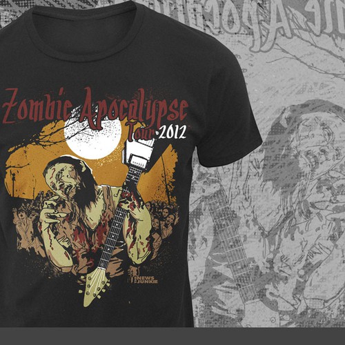 Zombie Apocalypse Tour T-Shirt for The News Junkie  デザイン by vabriʼēl