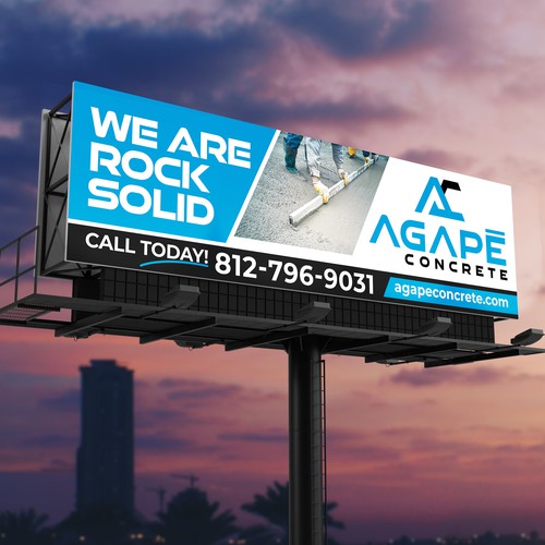 AN AMAZING CONCRETE COMPANY BILLBOARD NEEDED Aprox 14’ tall and 48’ wide Design by SoftSkills