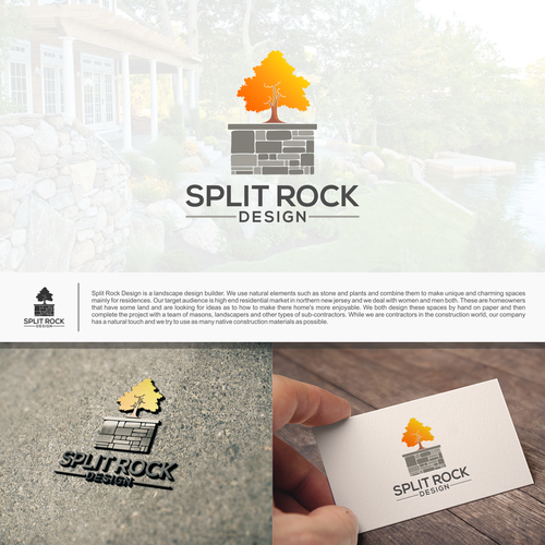 LOGO Split Rock Design (Landscape design builder logo) Logo design