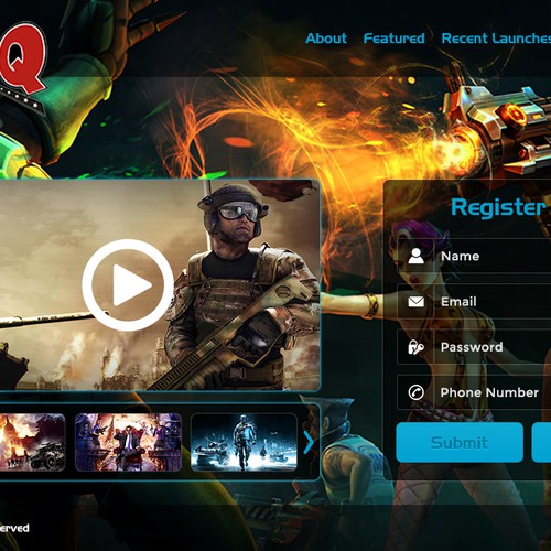 Design the landing page of a video game review website, Landing page  design contest