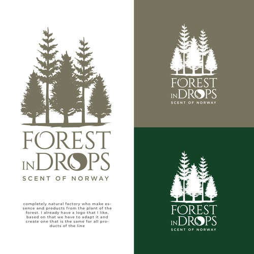 enhances the logo of FOREST IN DROPS make it adapt for all line products Réalisé par Distinguish♐︎